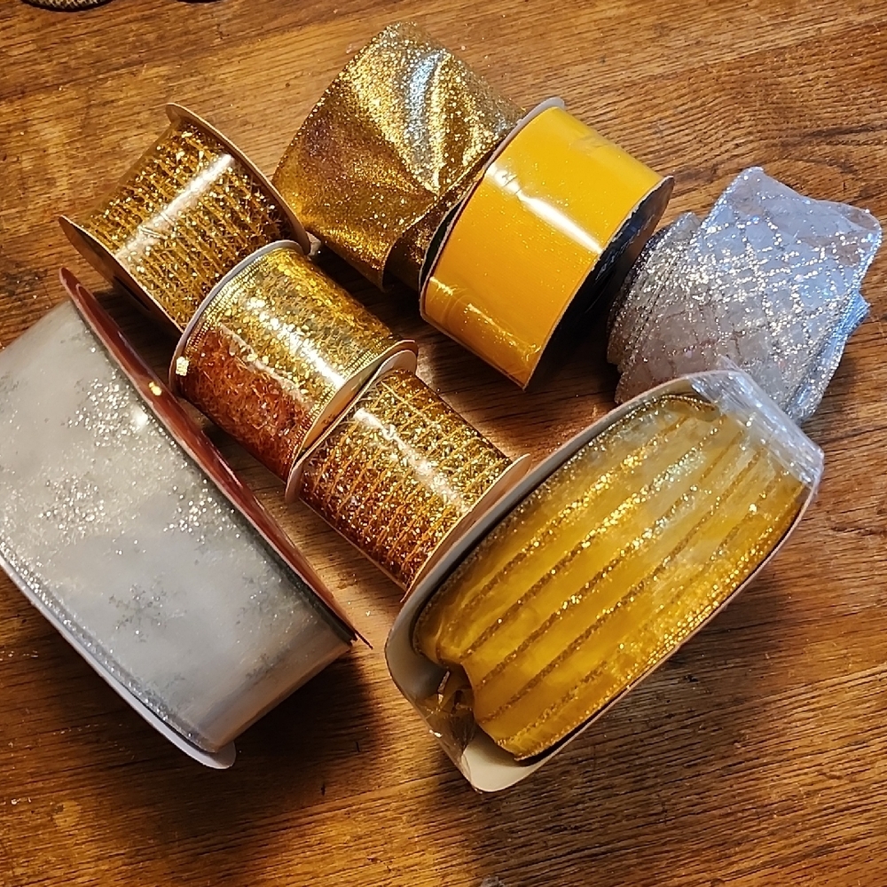 Gold and Silver Holiday Ribbon Set